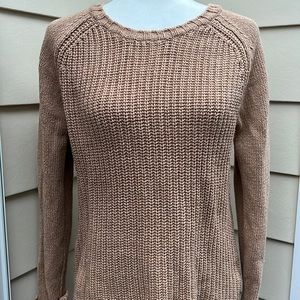 C Wonder Tan Timeless Knit Crewneck Sweater Classic Quiet Luxury